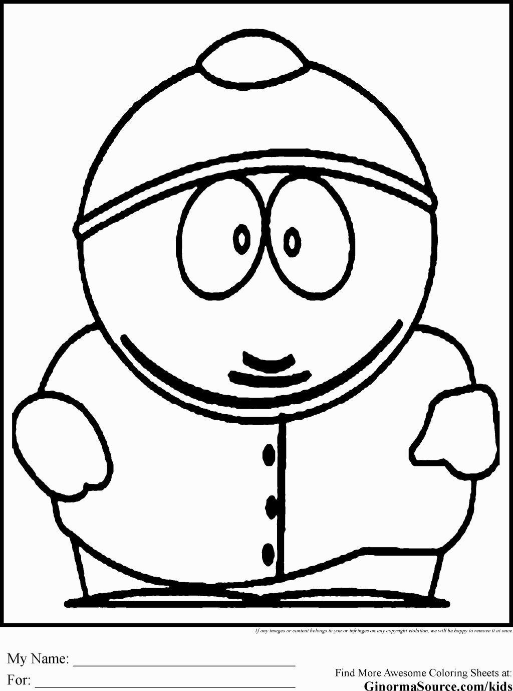 South Park Coloring Page South Park Coloring Page Coloring Pages