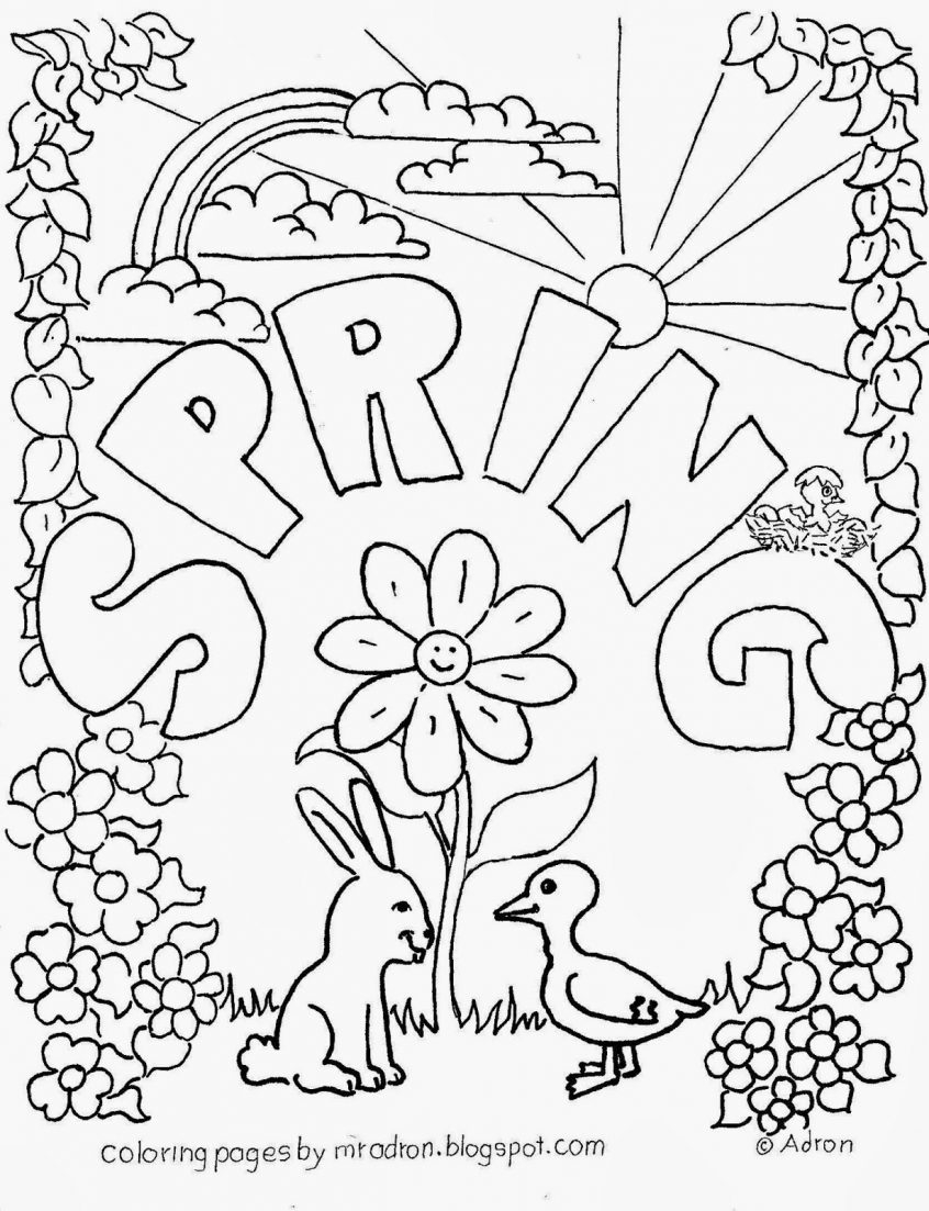 Spring Coloring Pages Coloring Spring Coloring Pages For Adults Book Printable Image Free