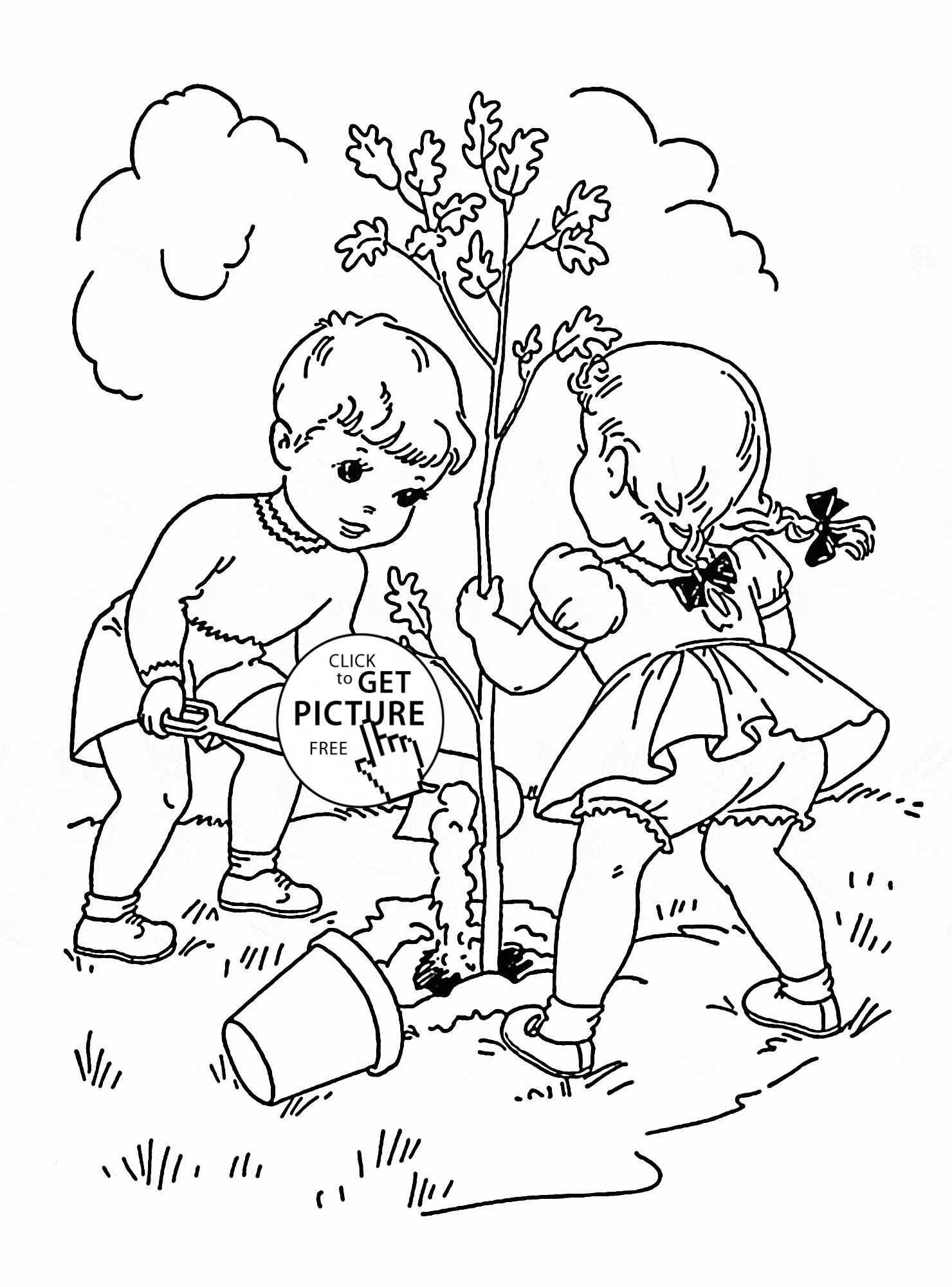 Spring Coloring Pages For Toddlers Children Plant Tree Coloring Page For Kids Spring Coloring Pages