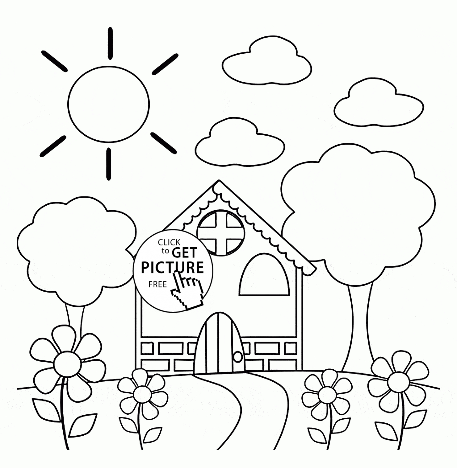 Spring Coloring Pages For Toddlers Preschool House In Spring Coloring Page For Kids Seasons Coloring