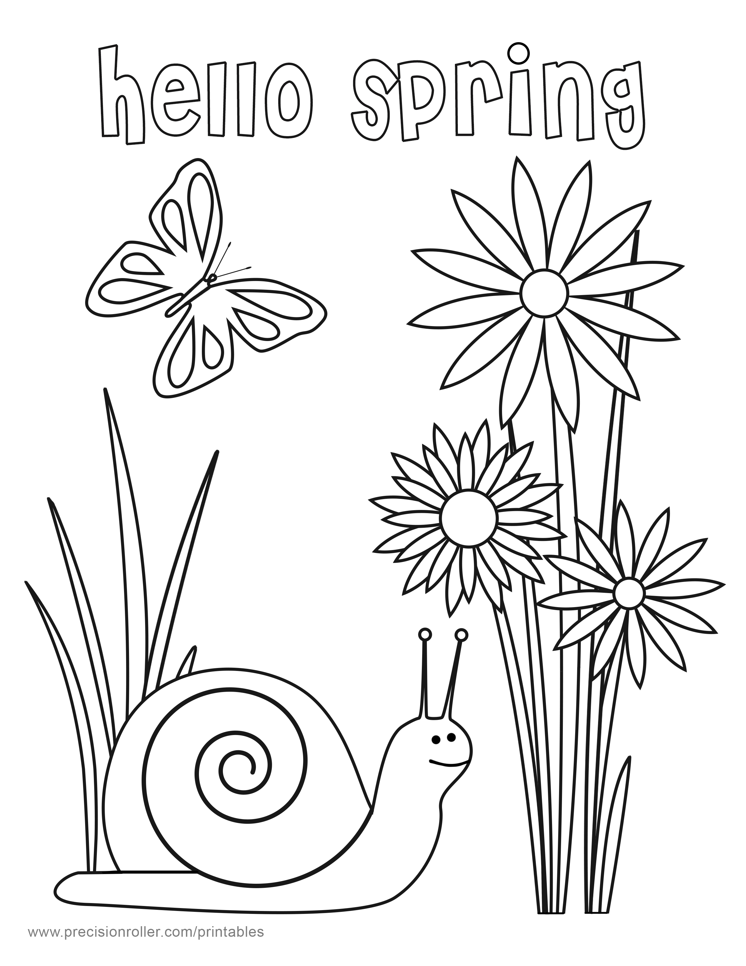 Spring Coloring Pages Hello Spring Coloring Page Precision Printables