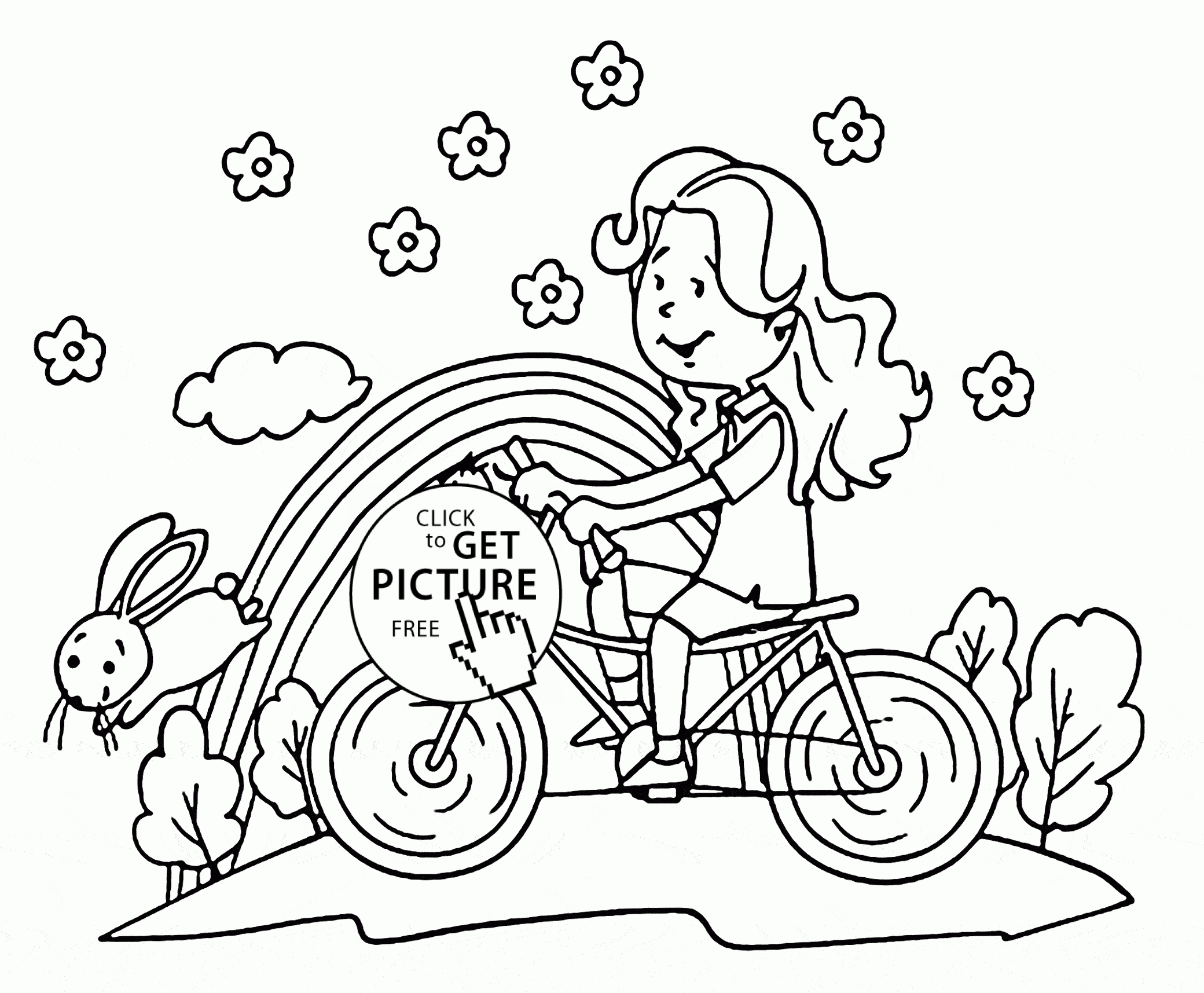 Spring Coloring Pages Riding Bike In Spring Coloring Page For Kids Seasons Coloring Pages