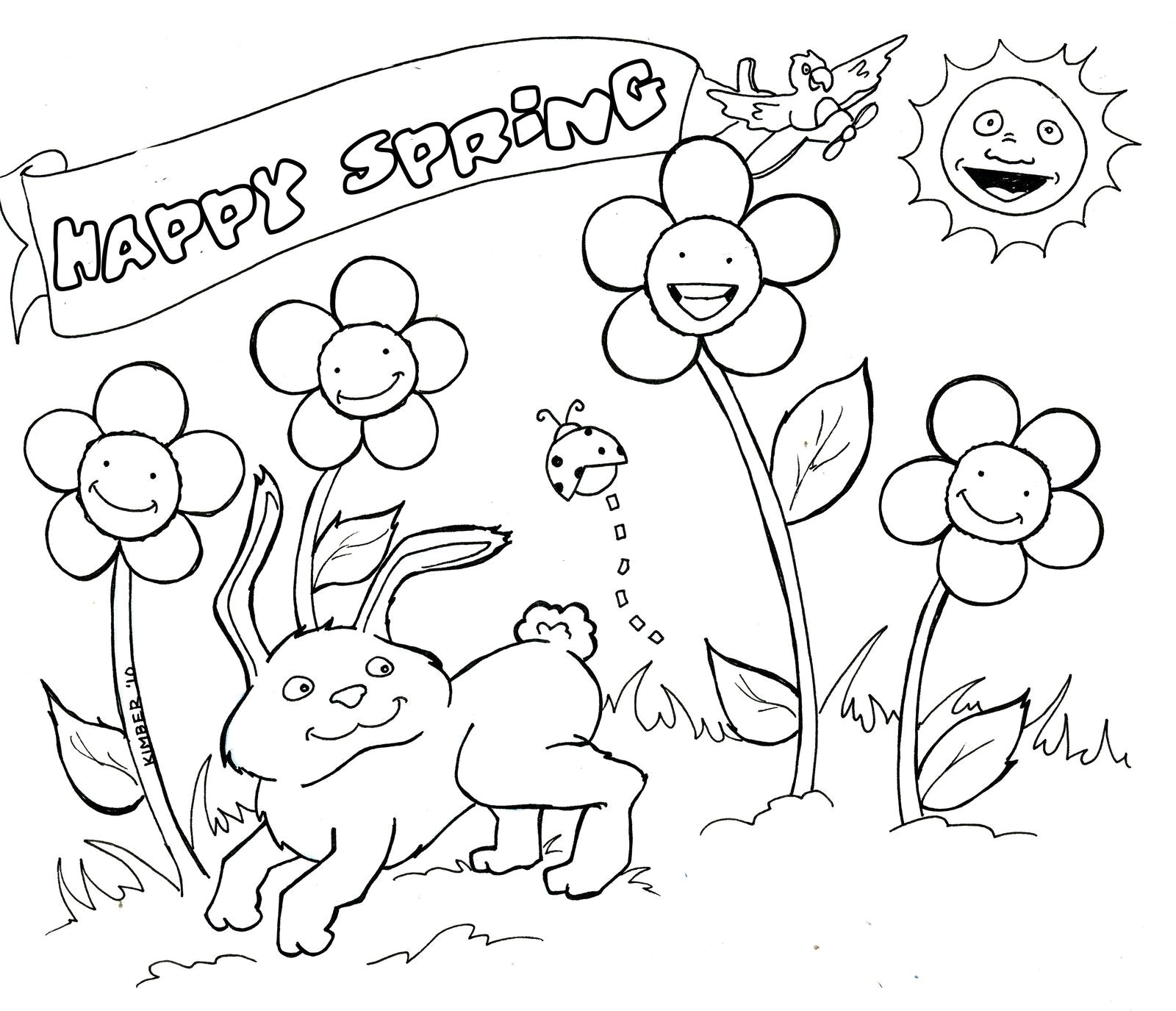 Spring Coloring Pages Spring Coloring Page Telematik Institut