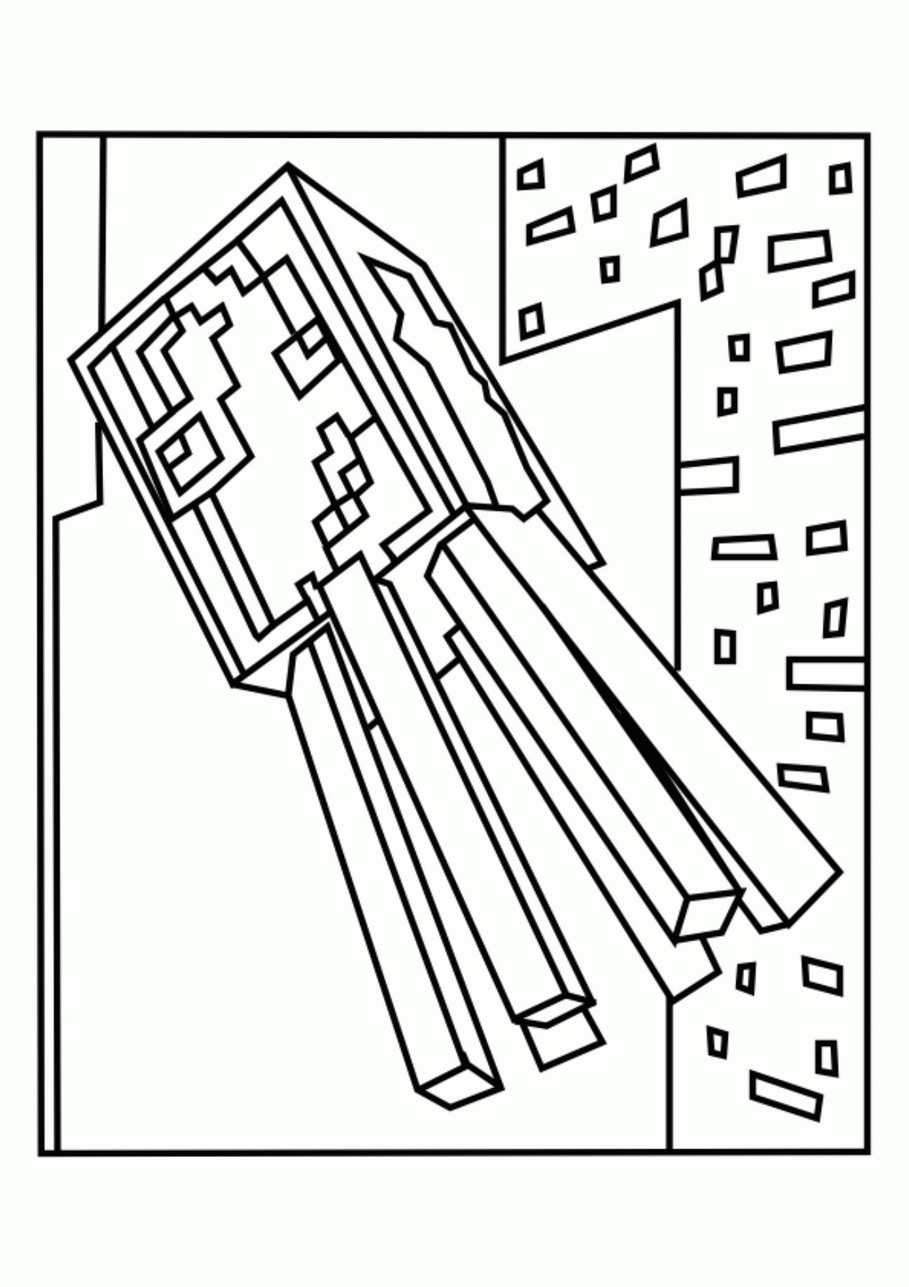 Squid Coloring Pages Printable Best Minecraft Squid And Spider Coloring Pages Free Printable