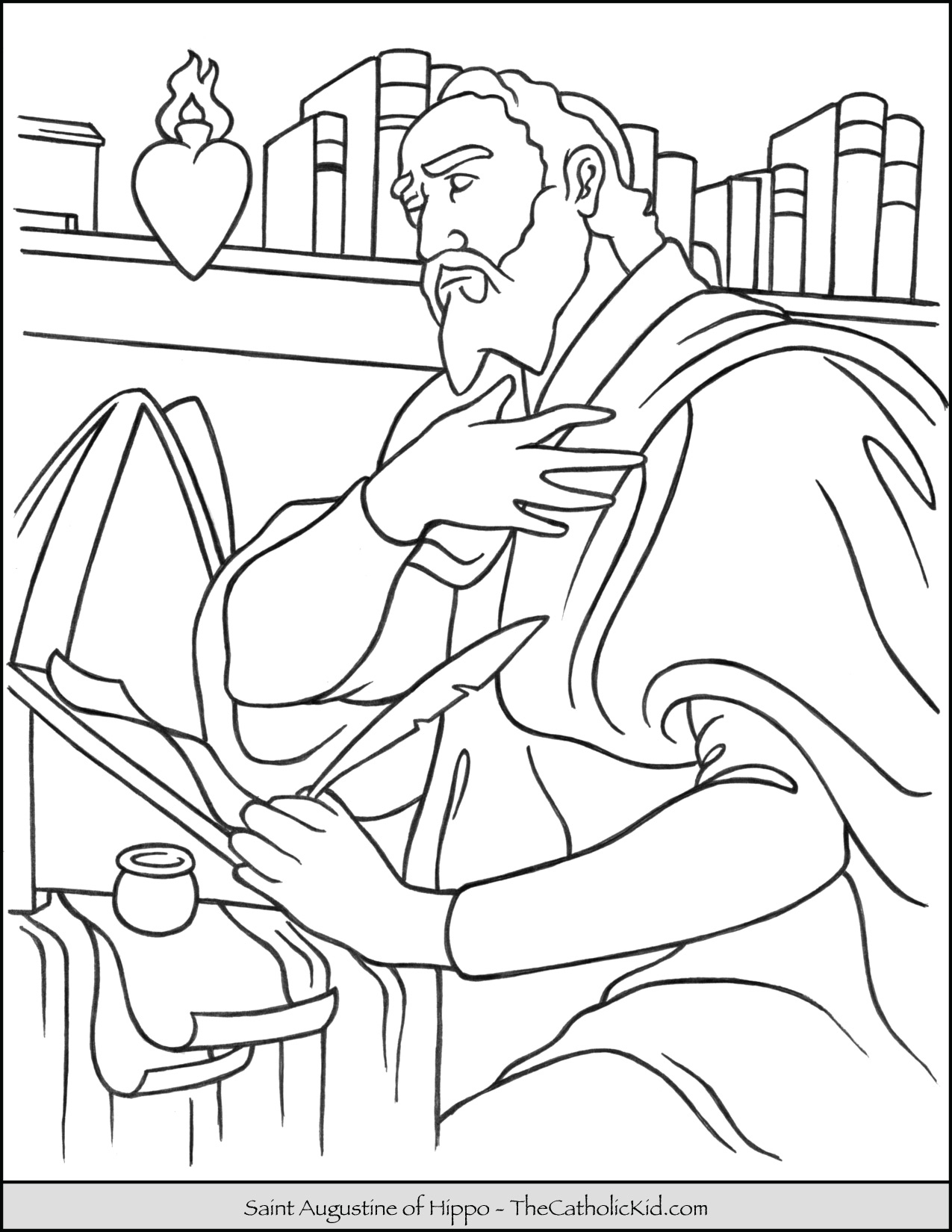 St Augustine Coloring Page Saint Augustine Coloring Page Thecatholickid