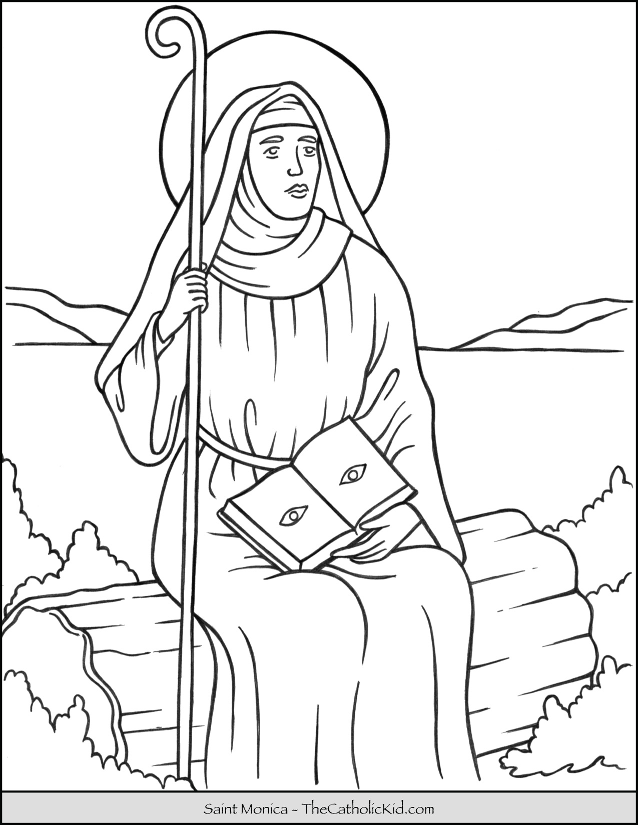 St Augustine Coloring Page Saint Monica Coloring Page Thecatholickid
