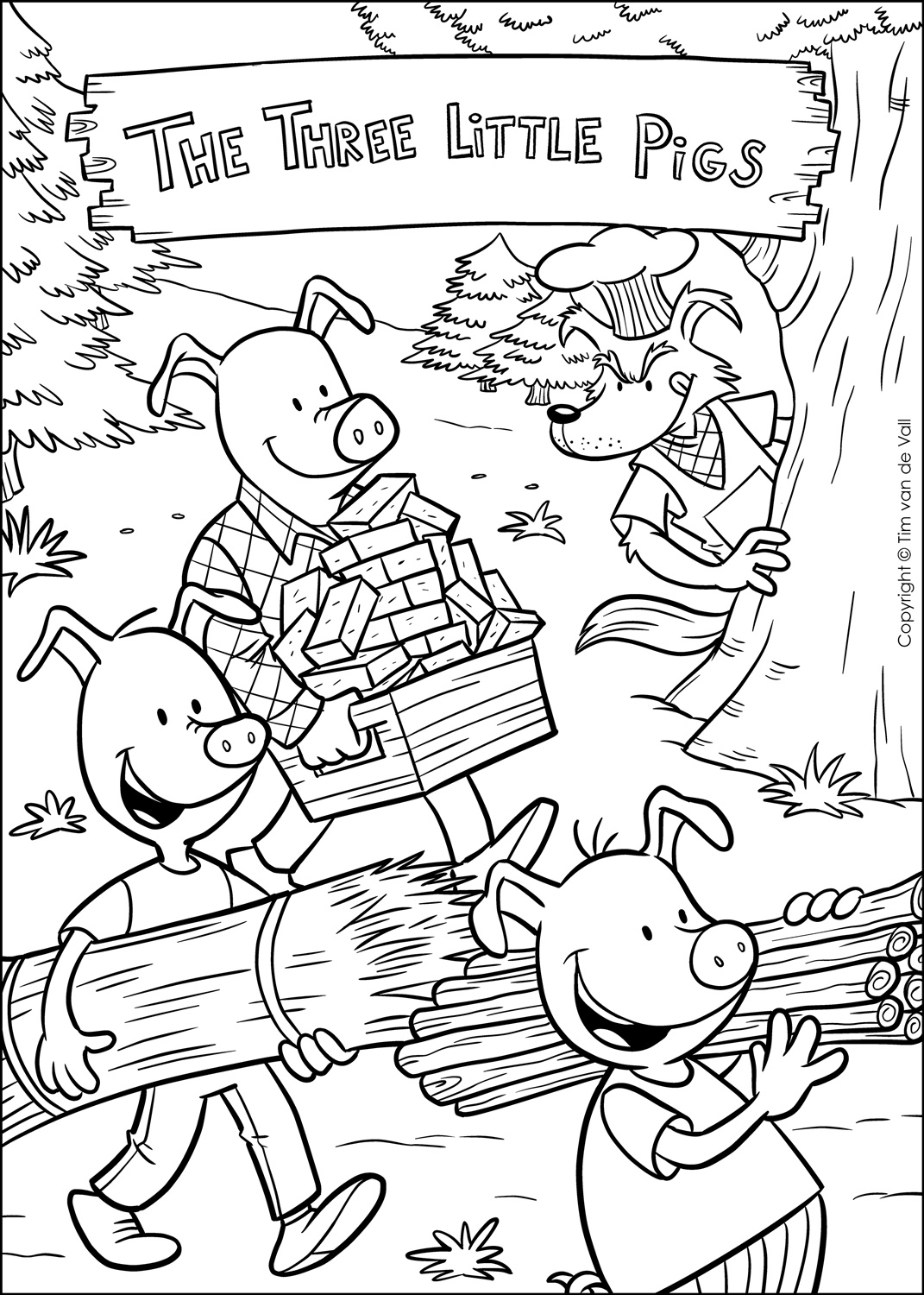 Story Coloring Pages Three Little Pigs Coloring Pages The Three Little Pigs Story
