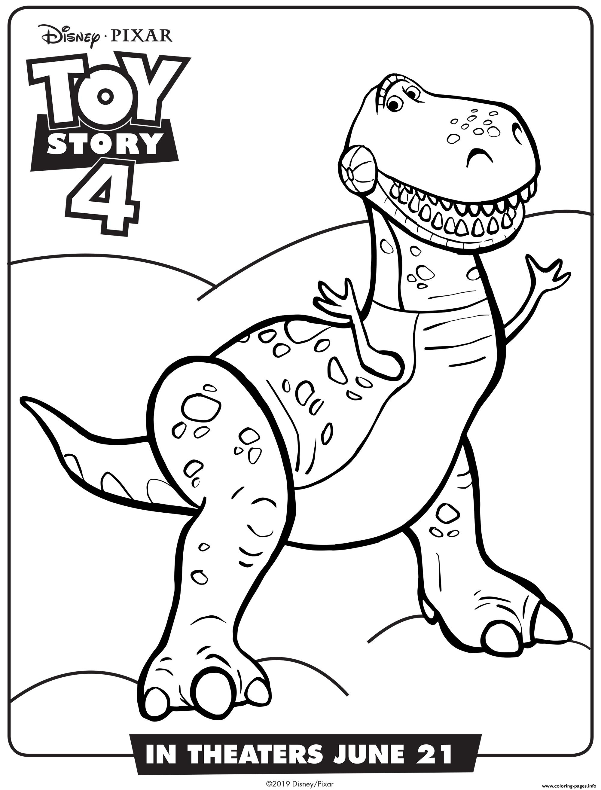 Story Coloring Pages Toy Story 4 Rex Coloring Pages Printable