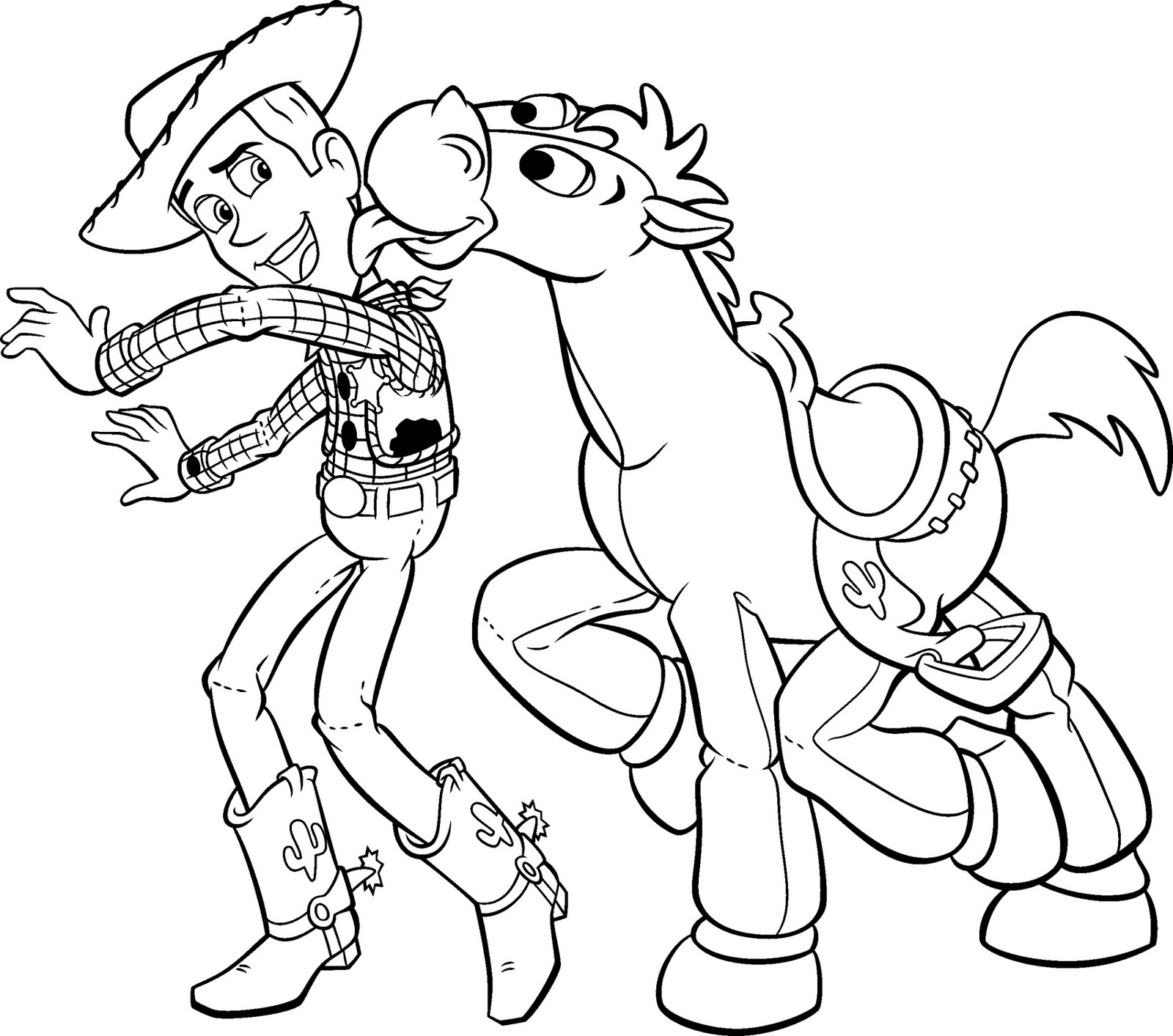 Story Coloring Pages Woody And Bullseye Toy Story Kids Coloring Pages
