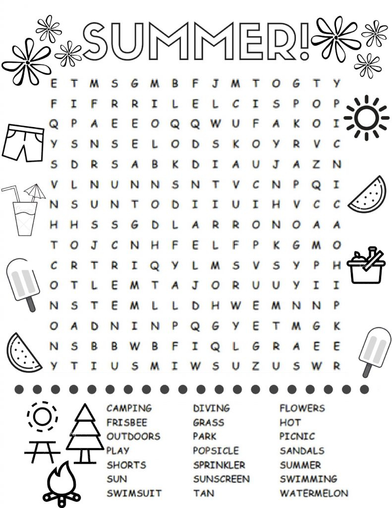 Summer Coloring Pages Free Announcing Word Search Coloring Pages To Print Free Printable Summer
