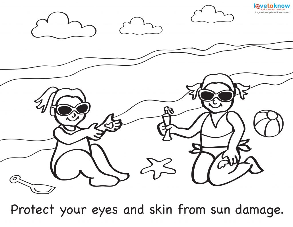 Summer Safety Coloring Pages Sun Damage Coloring Page Penn State Pro Wellness Penn State Pro