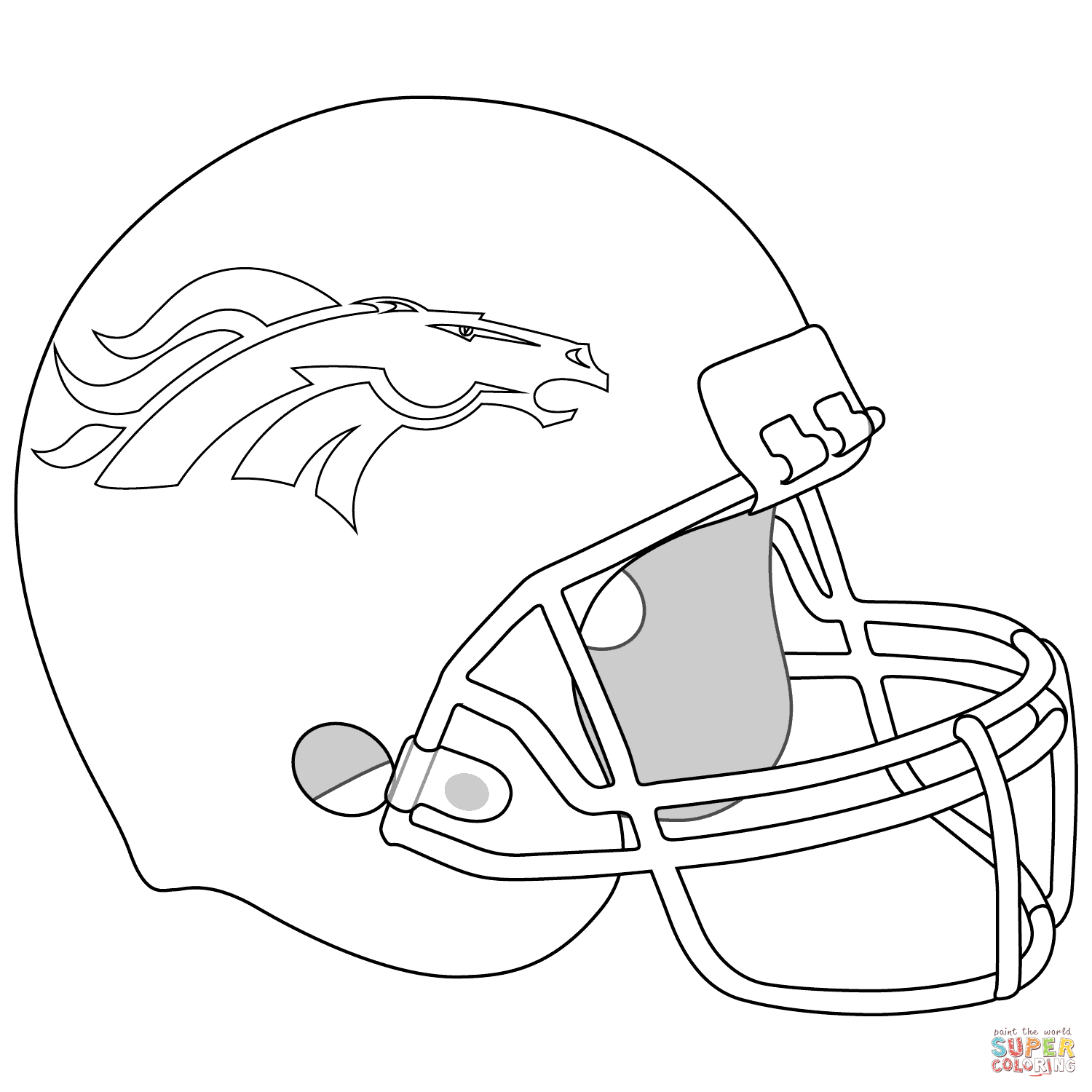 Super Bowl Coloring Pages Free Denver Broncos Helmet Coloring Page Free Printable Coloring Pages
