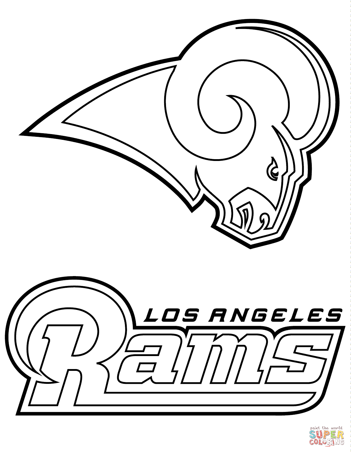 Super Bowl Coloring Pages Free Los Angeles Rams Logo Coloring Page Free Printable Coloring Pages