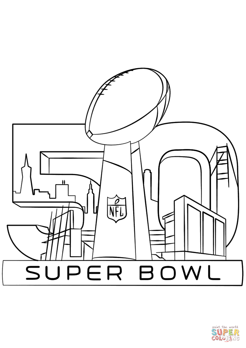 Super Bowl Coloring Pages Free Super Bowl 2016 Coloring Page Free Printable Coloring Pages