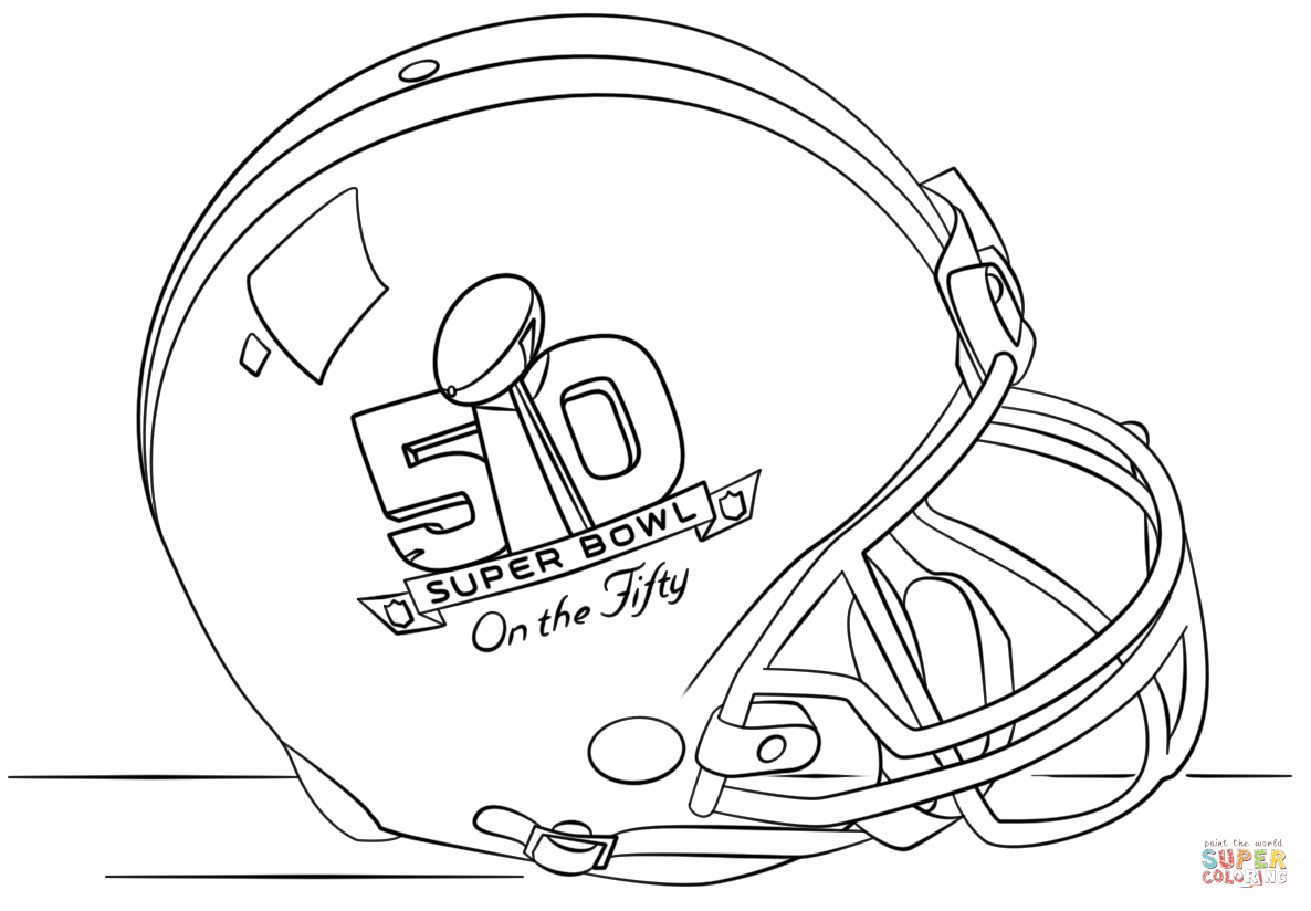 Super Bowl Coloring Pages Free Super Bowl 2016 Helmet Coloring Page Free Printable Coloring Pages