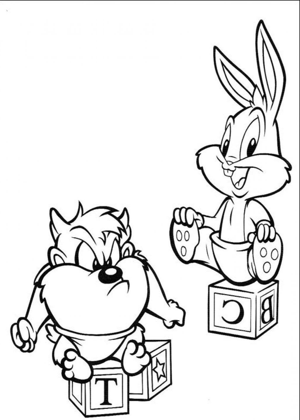 Taz Cartoon Coloring Pages Bugs Bunny Clipart Black And White Best Menu Template Design