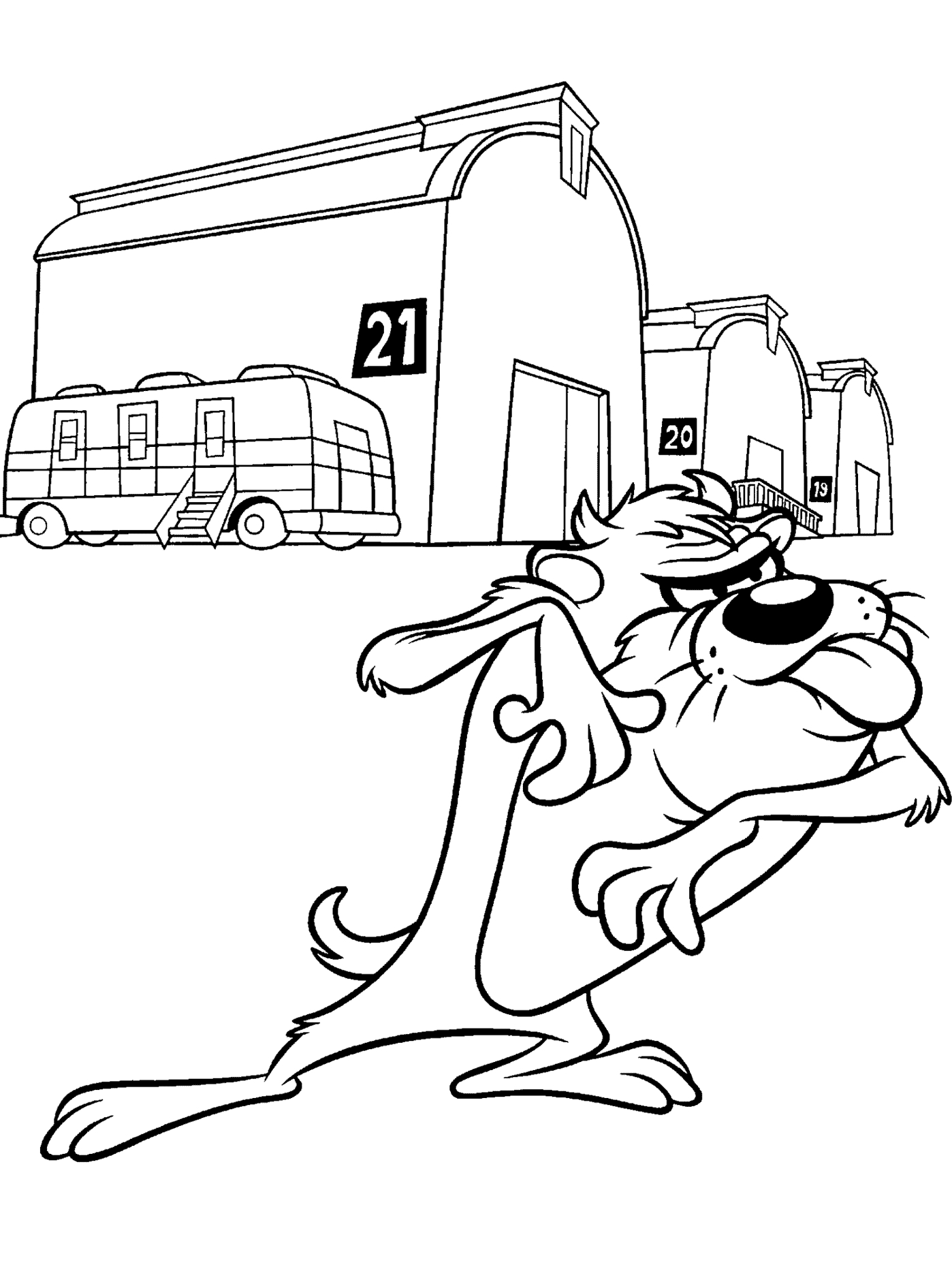 Taz Cartoon Coloring Pages Taz The Tasmanian Devil Coloring Page Looney Tunes Spot Coloring
