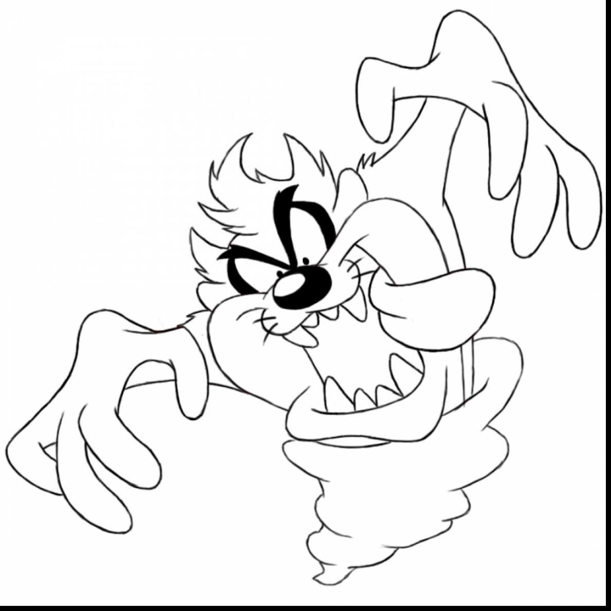 Taz Cartoon Coloring Pages Tazmania Drawing At Paintingvalley Explore Collection Of