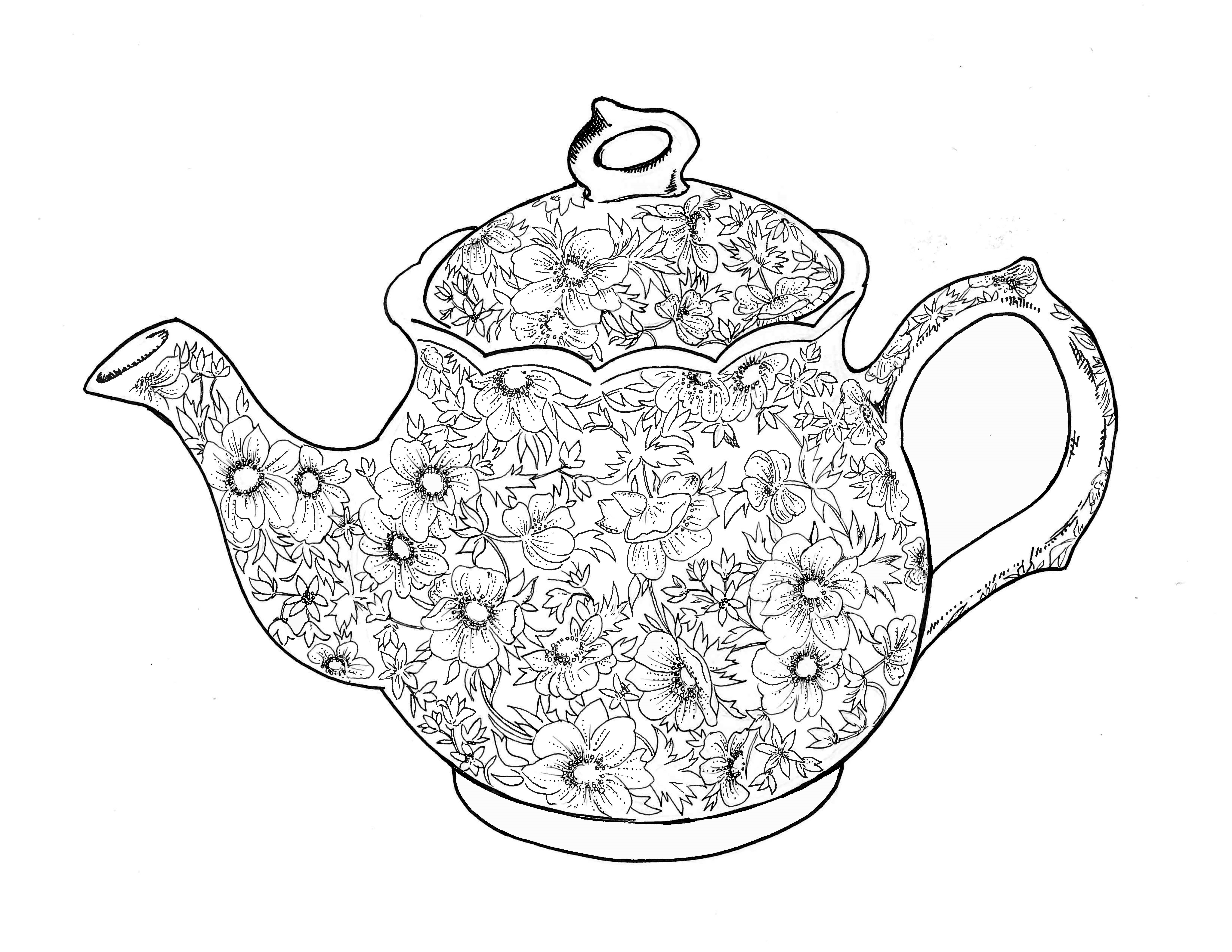 Teacup Coloring Pages To Print Free Teapot Coloring Book Download Free Clip Art Free Clip Art On