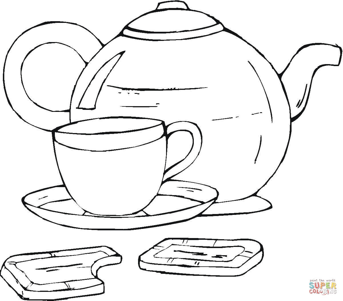 Teacup Coloring Pages To Print Tea Cup Coloring Page Free Printable Coloring Pages