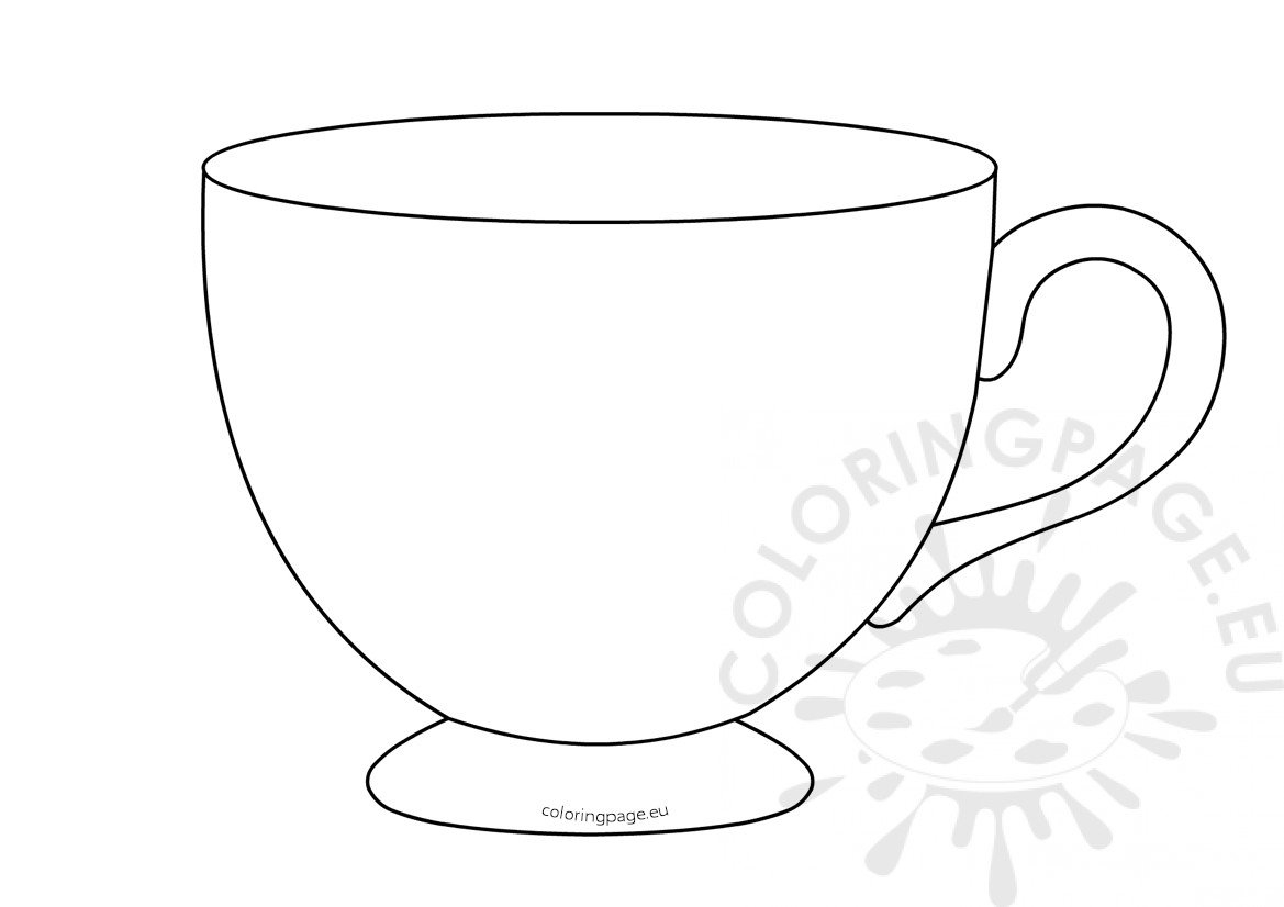 Teacup Coloring Pages To Print Tea Cup Template Printable Coloring Page