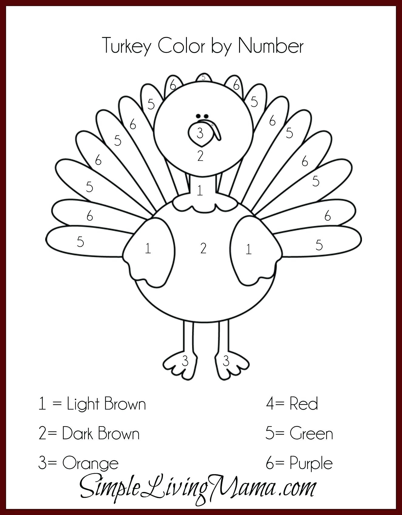 Thanksgiving Color By Number Pages Color Orange Coloring Pages Elasticprintco