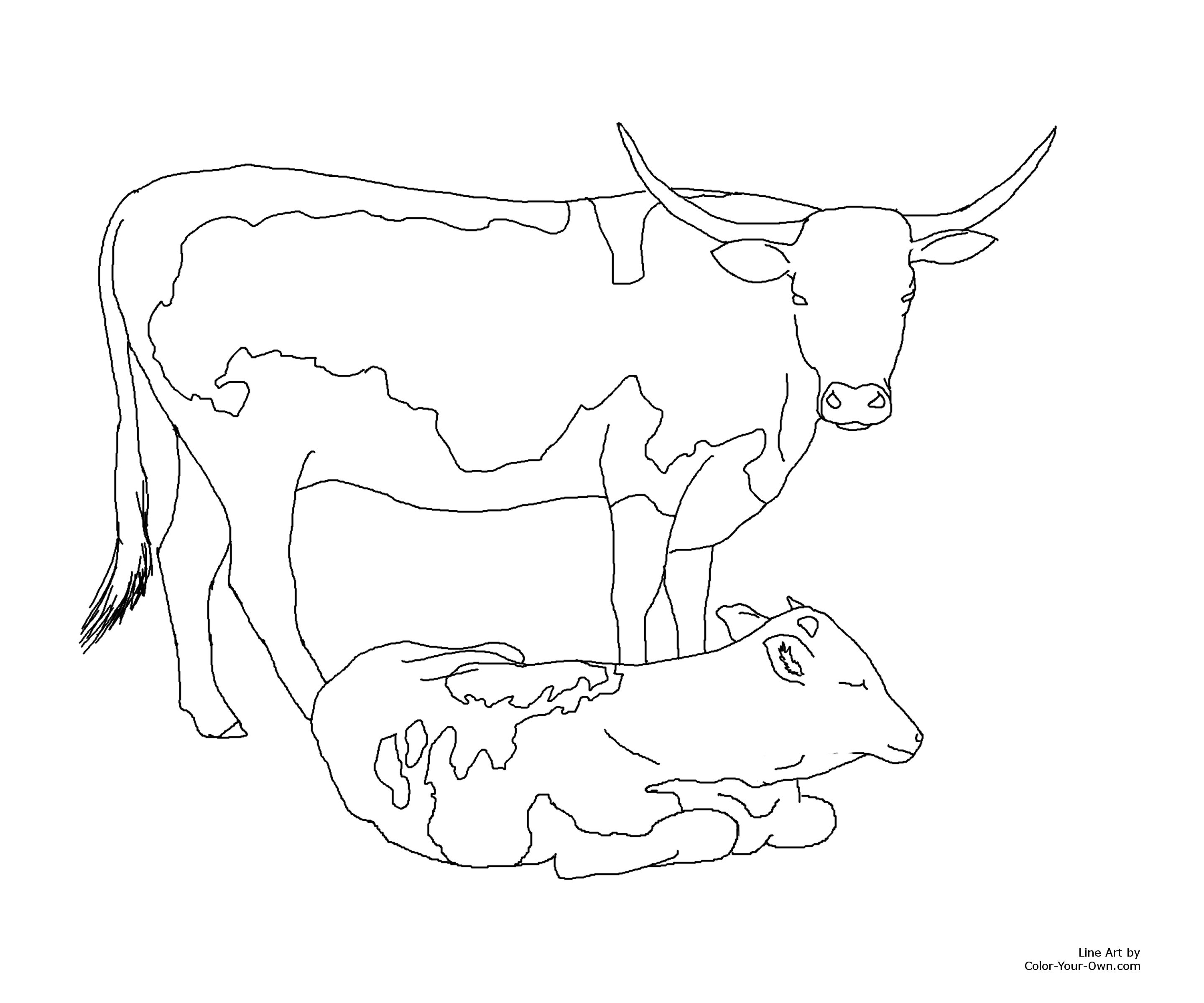 The Golden Calf Coloring Page Longhorn Cow And Calf Coloring Page