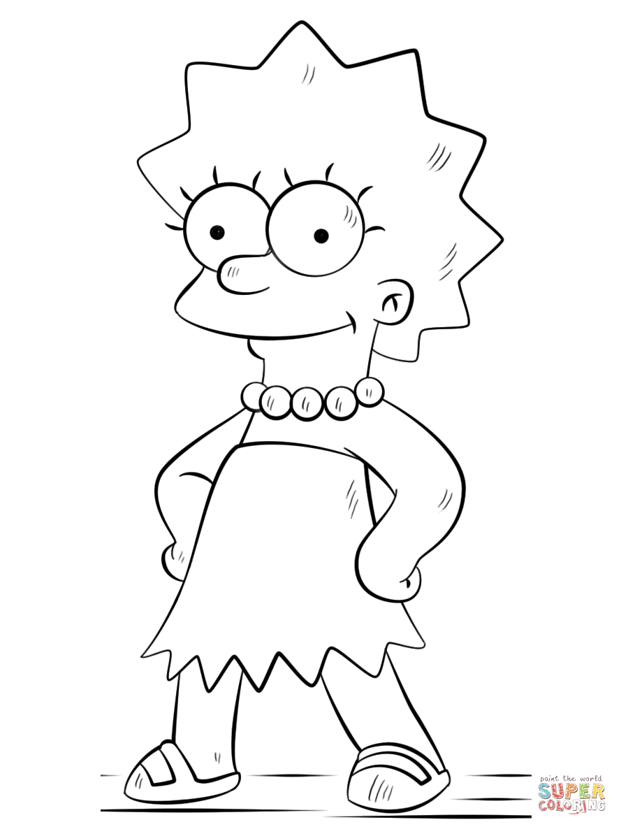 The Simpsons Coloring Pages Lisa Simpson Coloring Page Free Printable Coloring Pages