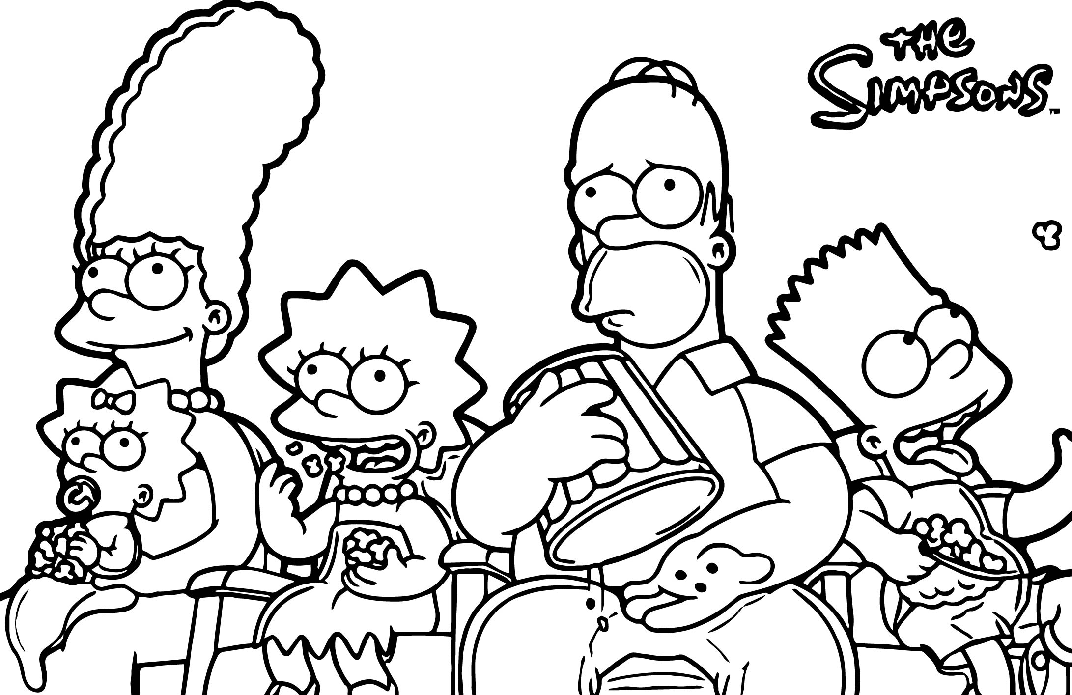 The Simpsons Coloring Pages The Simpsons Wallpaper Cinema Popcorn Coloring Page Simpsons