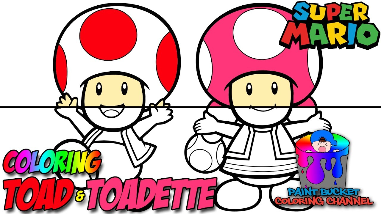 Toad And Toadette Coloring Pages How To Color Toad And Toadette Super Mario Nintendo Coloring Page
