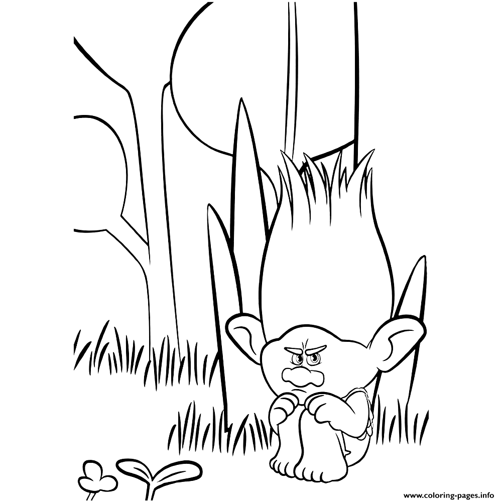 Trolls Movie Coloring Pages Bergen Coloring Pages For Kids With Sad Branch Trolls Movie Coloring
