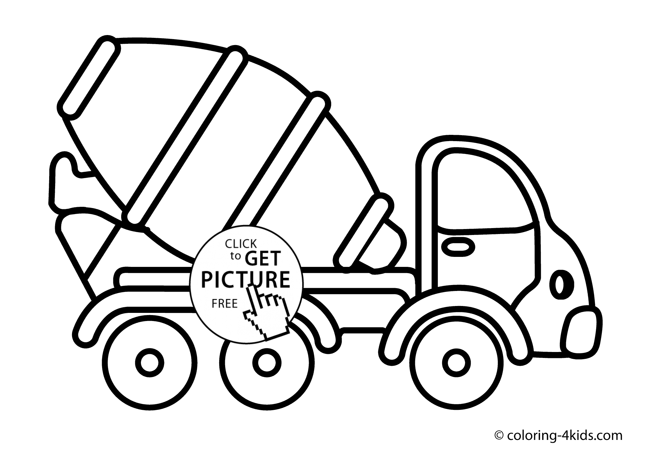 Truck Coloring Pages For Preschoolers Cement Mixer Truck Transportation Coloring Pages Concrete Truck