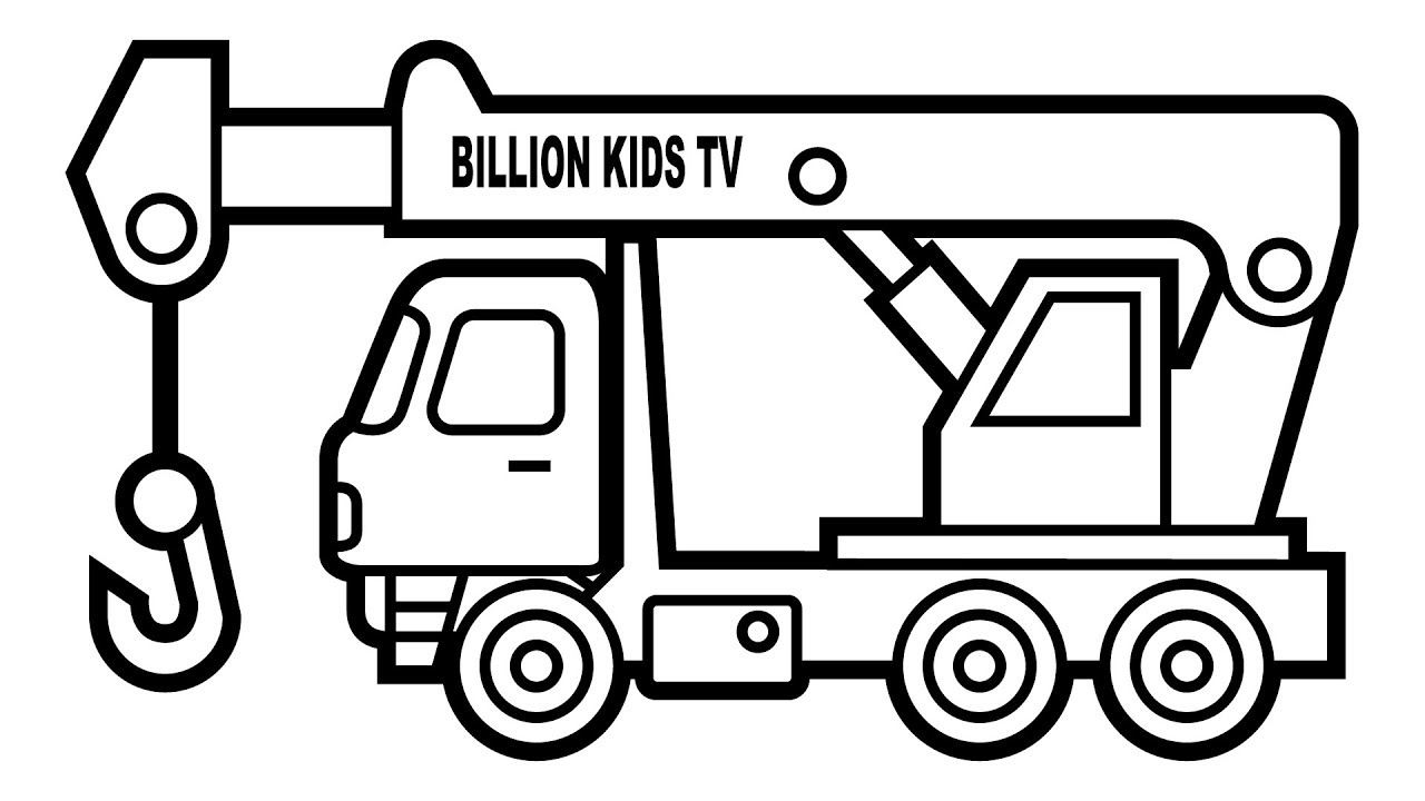 Truck Coloring Pages For Preschoolers Colors Crane Truck Coloring Page Video For Kids
