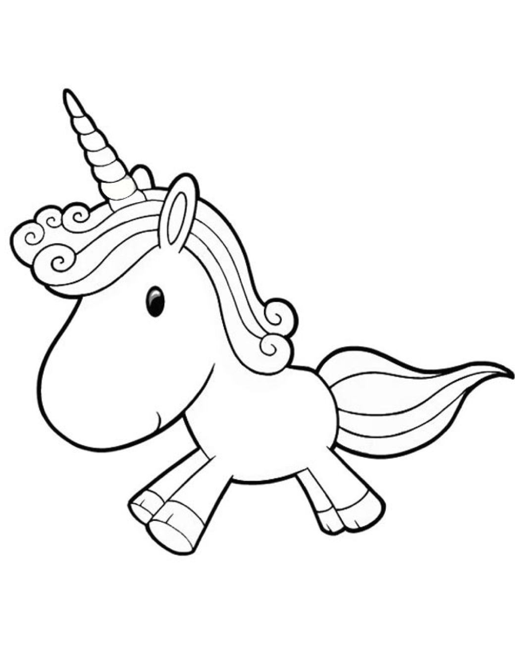 Unicorn Color Page Cartoon Unicorn Coloring Page Coloring Page Book For Kids