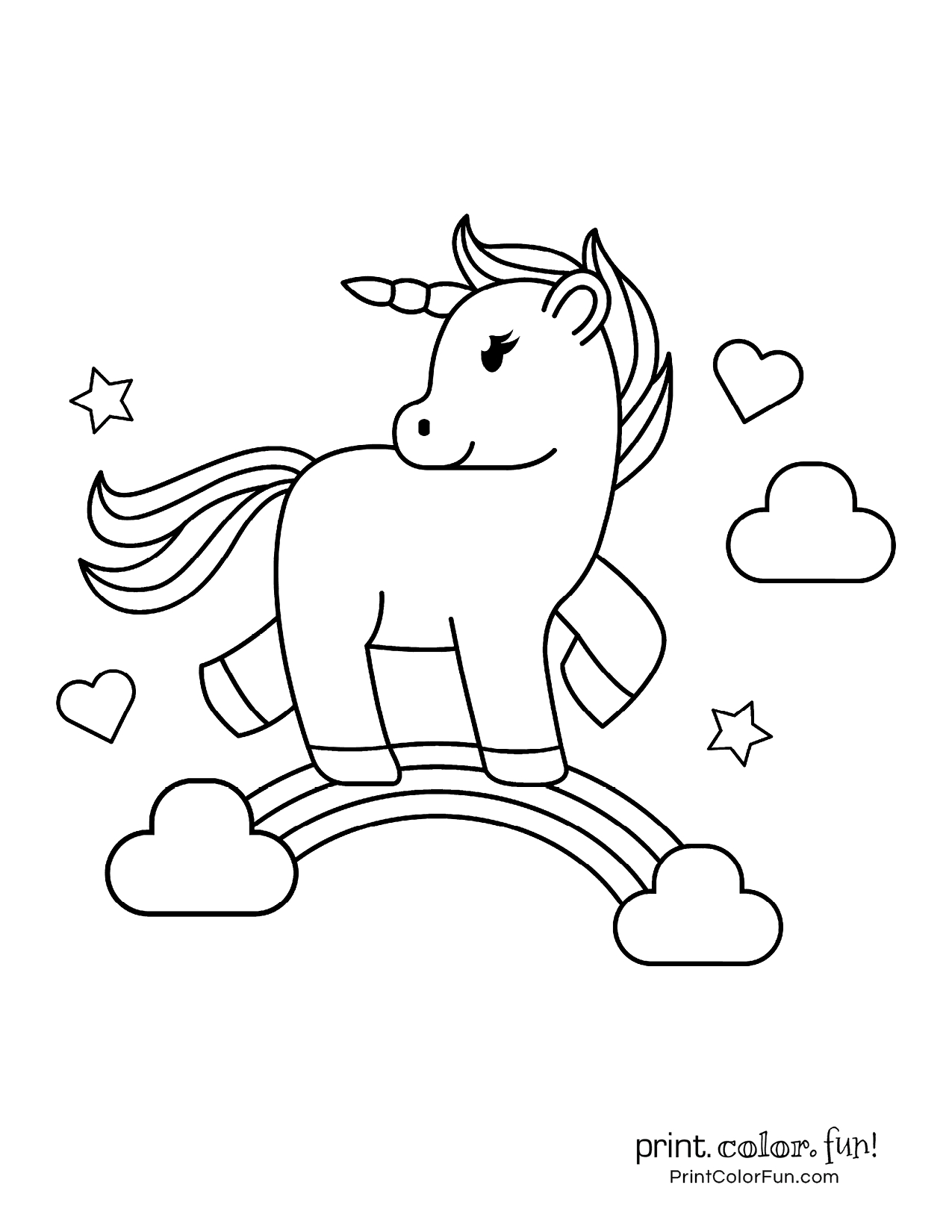 Unicorn Color Page Cute My Little Unicorn 5 Different Coloring Pages To Print Coloring