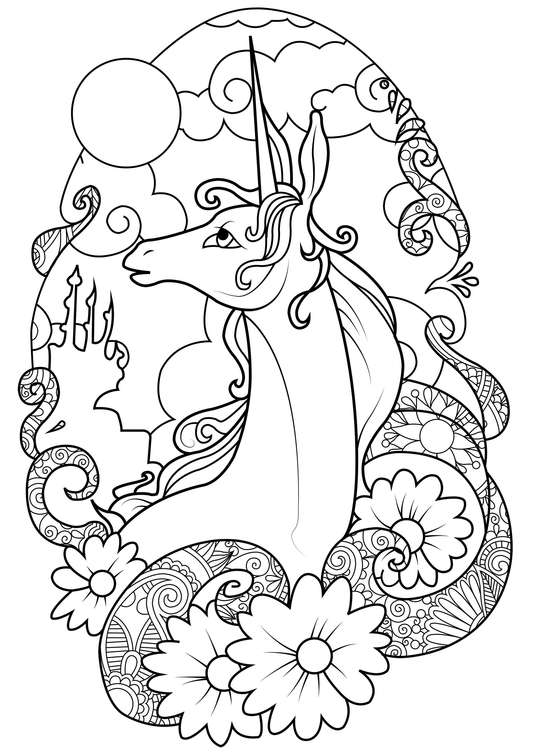 Unicorn Color Page Fairy Unicorn Unicorns Adult Coloring Pages