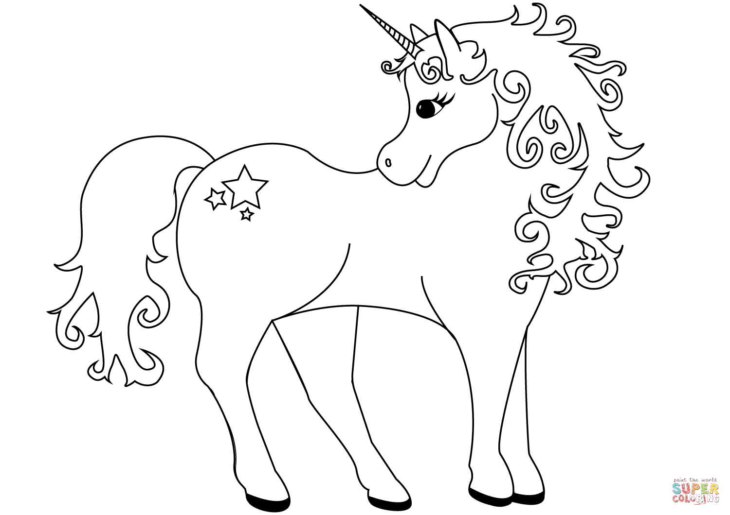 Unicorn Color Page Lovely Unicorn Coloring Page Free Printable Coloring Pages