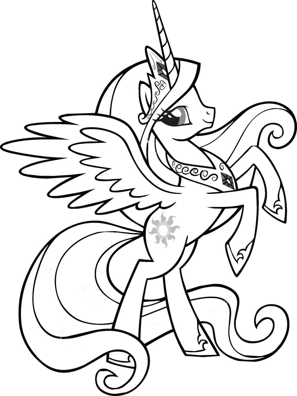 Unicorn Coloring Pages Online My Little Pony Princess Celestia Coloring Page My Little Pony