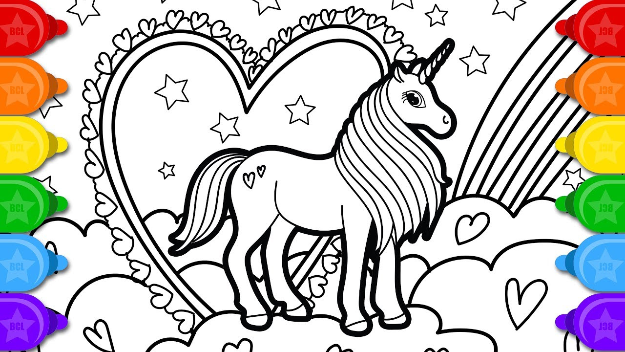 Unicorno Coloring Pages Glitter Unicorn Coloring And Drawing For Kids How To Draw A Glitter Unicorn Coloring Page