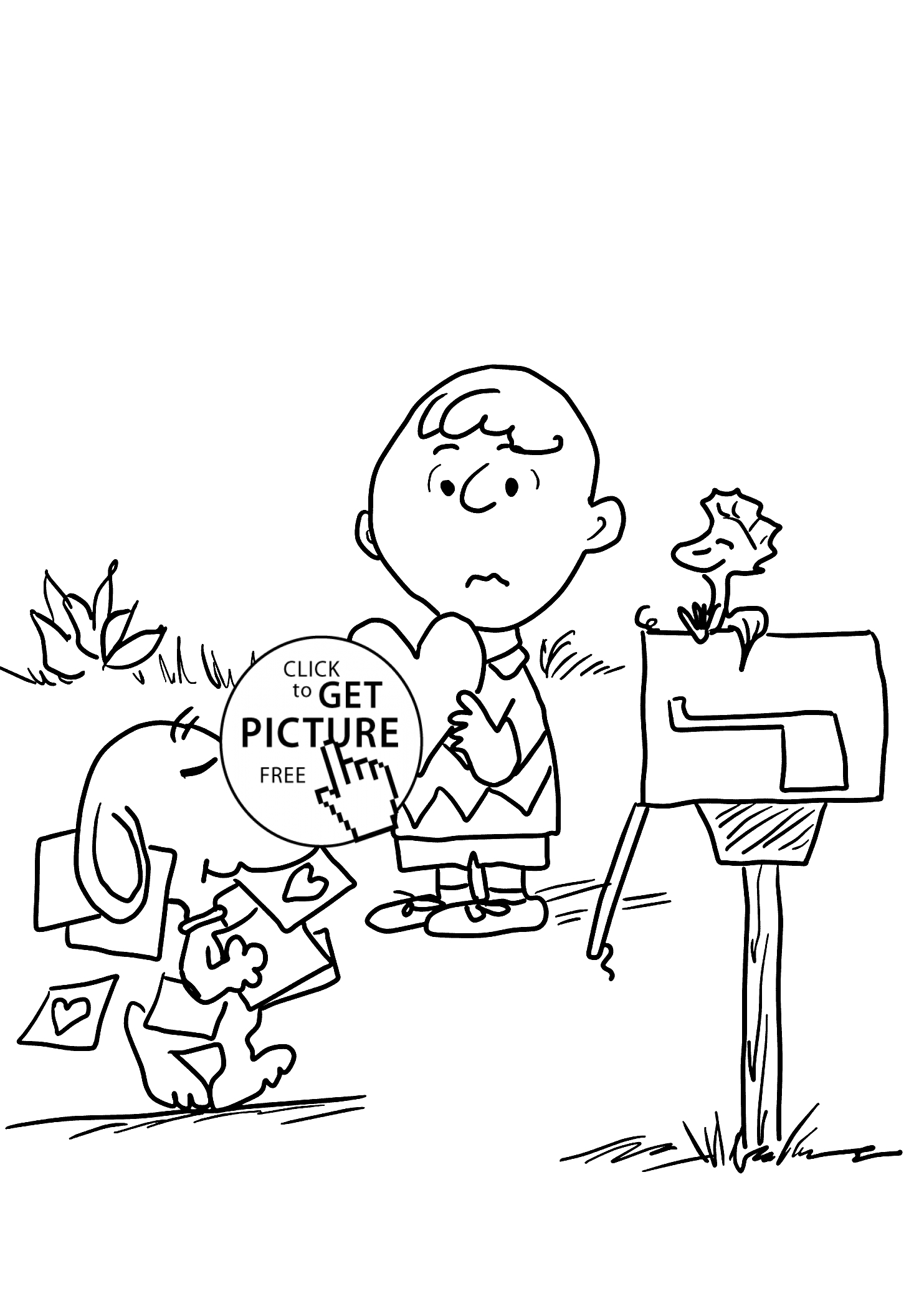 Valentine Coloring Page Charlie Brown And Valentines Day Coloring Pages For Kids Printable