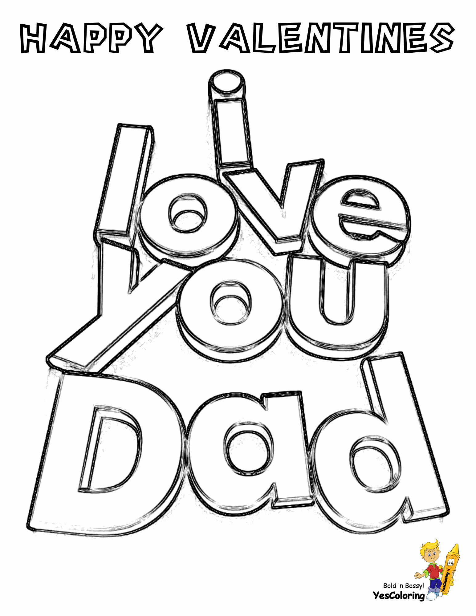 Valentine Coloring Page Guys Coloring Pages To Print Valentines Free Dad Father