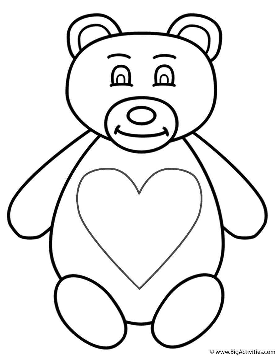Valentine Teddy Bear Coloring Pages Teddy Bear Coloring Page Valentines Day