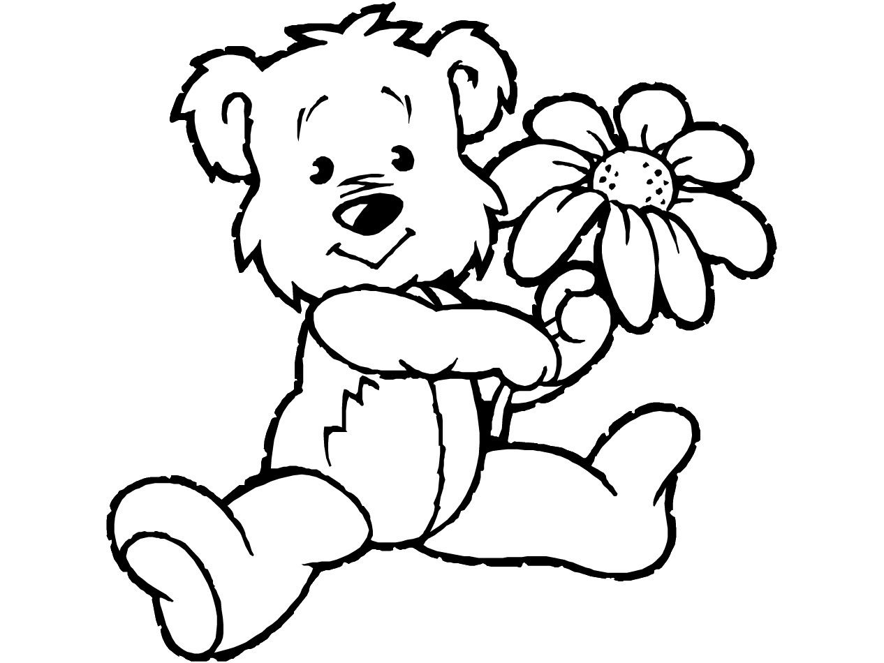 Valentine Teddy Bear Coloring Pages Teddy Bear Holding A Heart Drawing At Getdrawings Free For