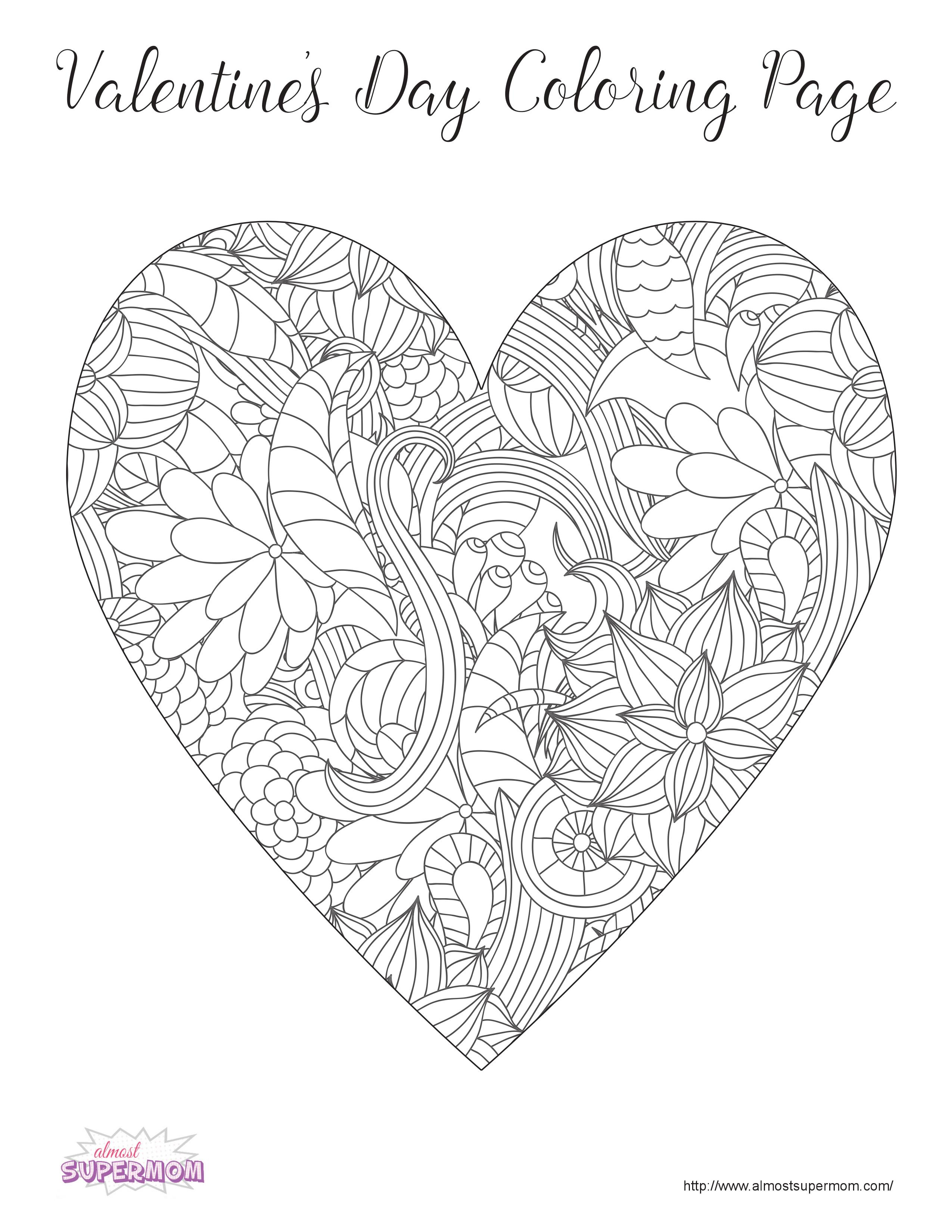 Valentines Day Coloring Page Free Valentines Day Coloring Pages For Grown Ups Almost Supermom