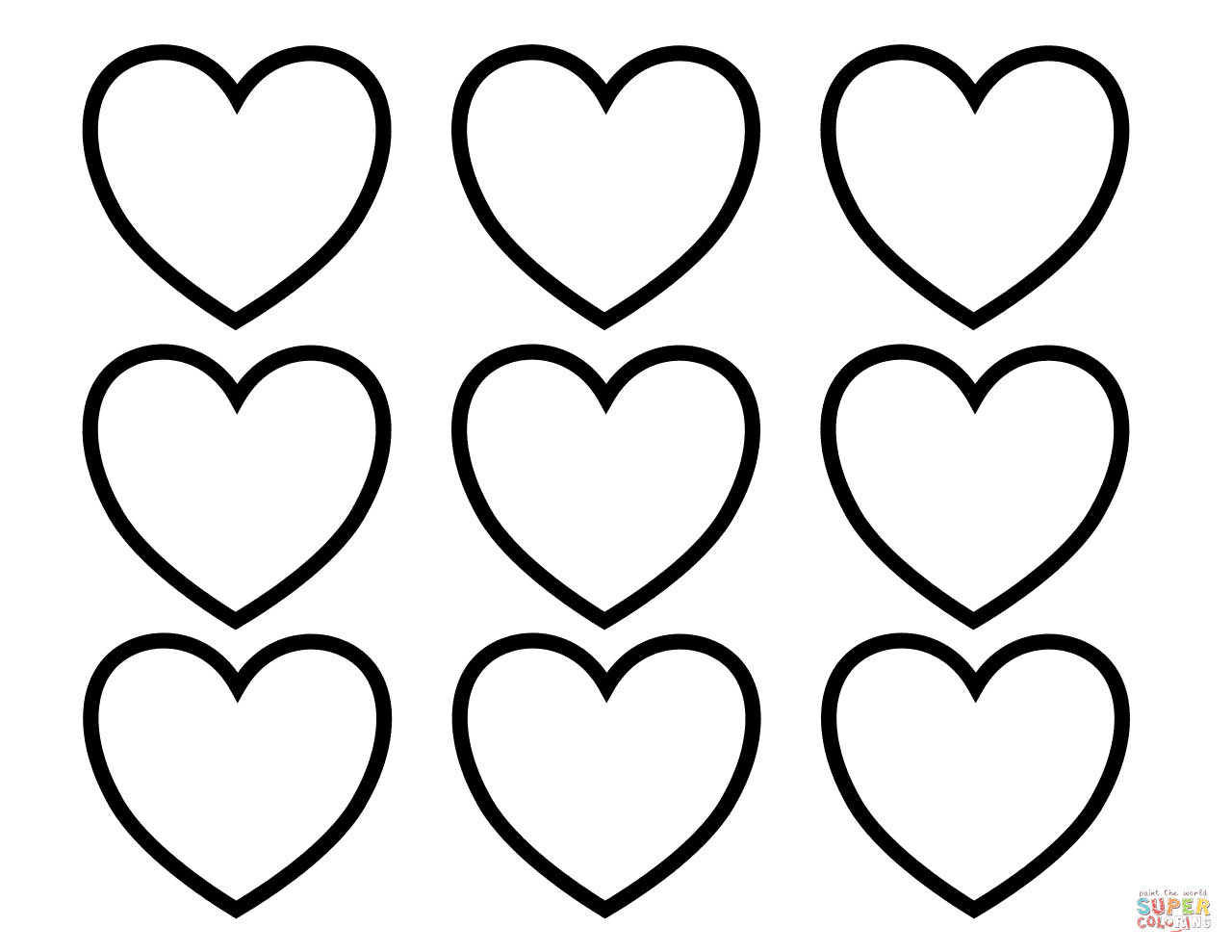 Valentines Day Hearts Coloring Pages Valentines Day Blank Hearts Coloring Page Free Printable Coloring
