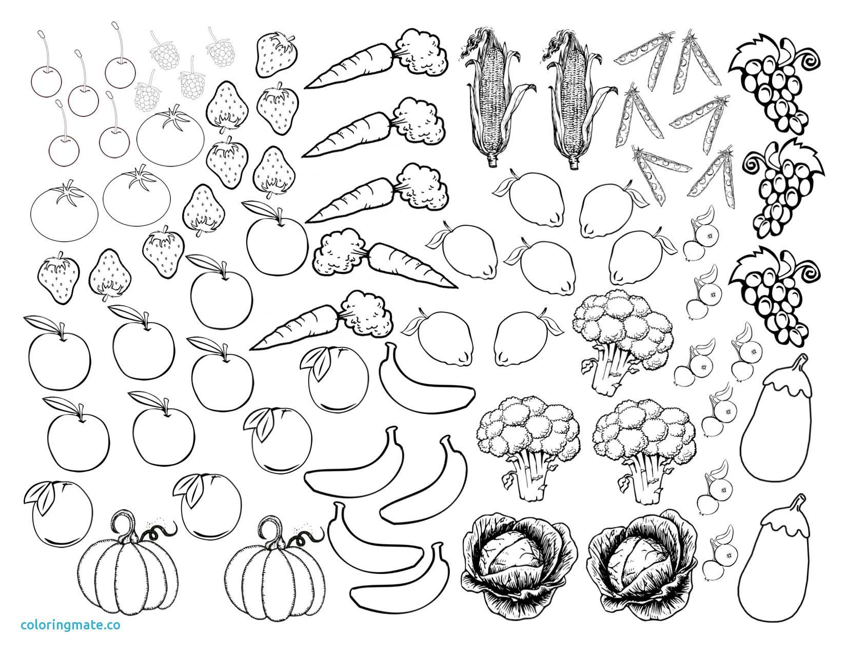Vegetables Coloring Page Coloring Coloring Amazing Fruits And Vegetables Draw Pages For