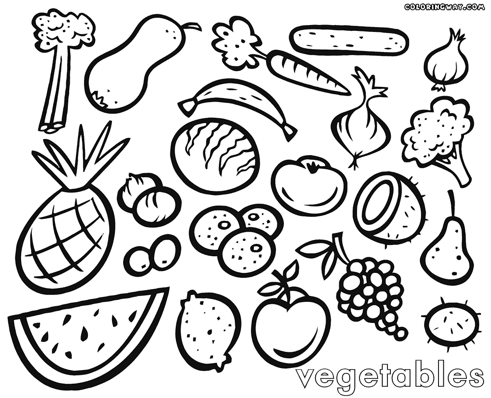 Vegetables Coloring Page Coloring Easily Vegetables Coloring Pages Excellent Fruits And