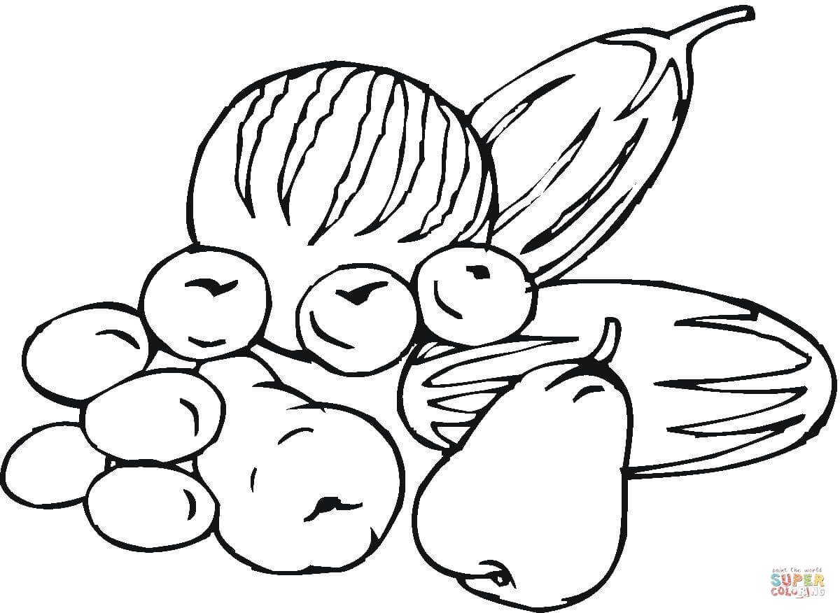 Vegetables Coloring Page Fruits And Vegetables Coloring Page Free Printable Coloring Pages