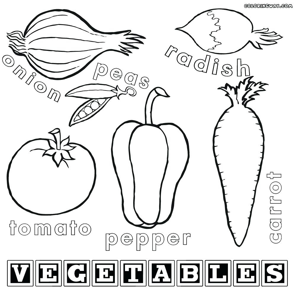 Vegetables Coloring Page Printable Fruit And Vegetable Coloring Sheets Spineprintco