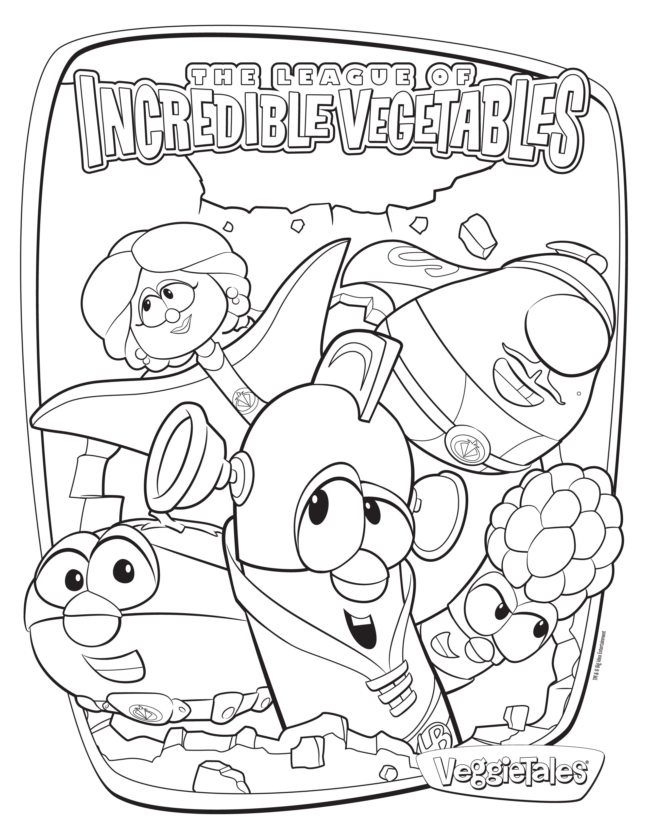 Vegetables Coloring Page The League Of Incredible Vegetables Coloring Pages